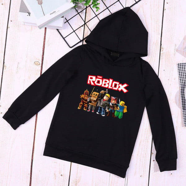 Roblox Hættetrøje til børn, Afslappet Overtøj Pullover, Sort Størrelse 150cm black 150cm