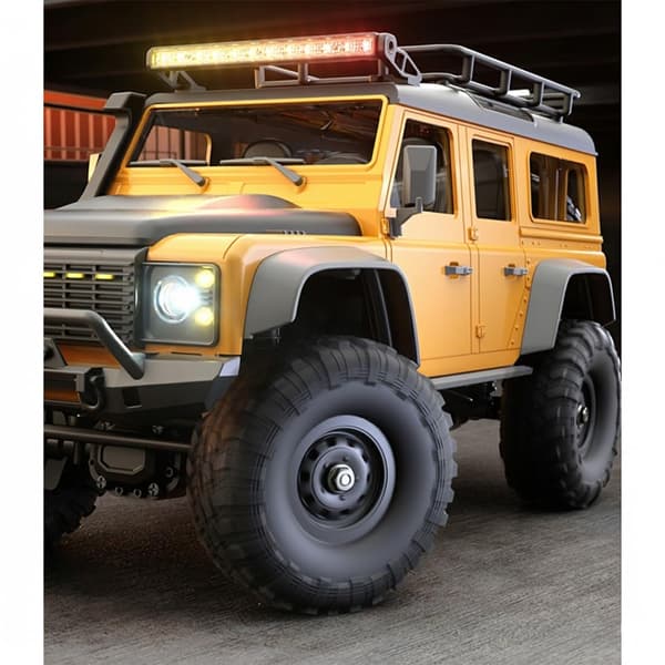 1/16 RC Crawler, 4WD Full Proporsjonal Rock Crawler LED-lys Gul Yellow