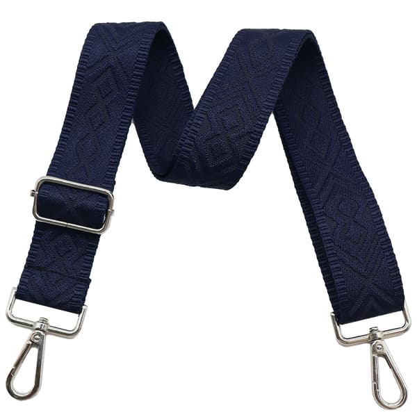 Axelremsväskor för handväskor Breda axelremsväskor Justerbar ersättningsbroderad handväskrem för handväskor Silver Hardware-blue