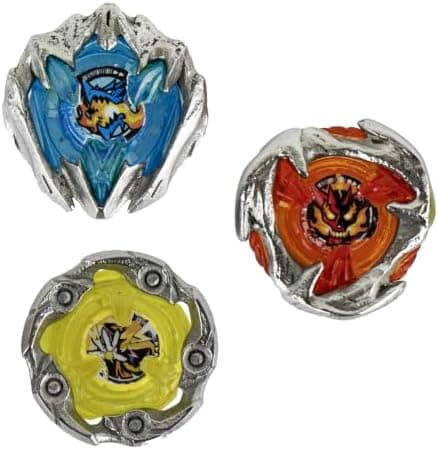 Verdens Mindste Beyblade X Samlesæt med 3 - Orange - Gul - Blå