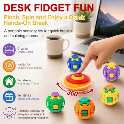 Tryck för att snurra Fidget Spinner HelixCore Spin Stressboll Sensoriska Fidgetleksaker Red