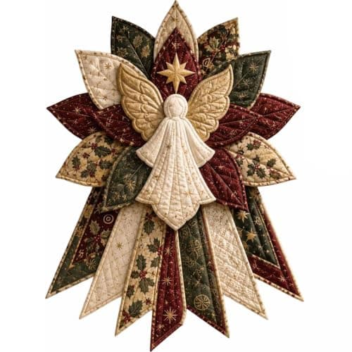DIY Quiltet Julebue Sæt, Snemand Stof Patchwork Dørpynt, Engel Angel