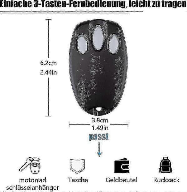 2-pack ersättningsfjärrkontroll för Chamberlain LiftMaster Garageport ML850 Merlin
