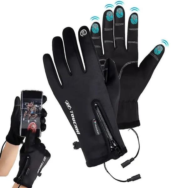 Opvarmede handsker Vinter Opvarmede handsker Varme Vandtætte Genopladelige Touchscreen Ridehandsker