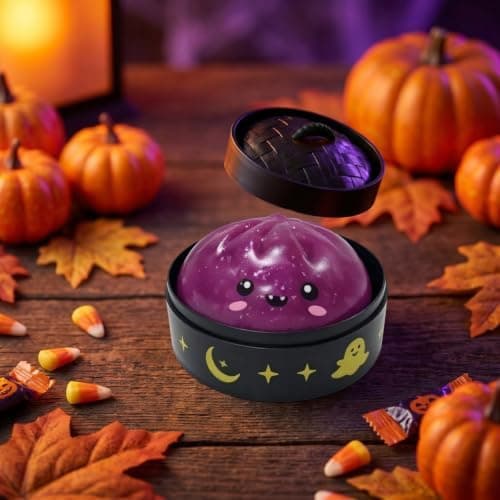 Halloween Spooky Ghost Dumpling Squishies Legetøj, Dumplings Stressbolde til Voksne Fidget Legetøj med Damper, Aflastning Fidget Sensorisk til Helligdage & 115#purple