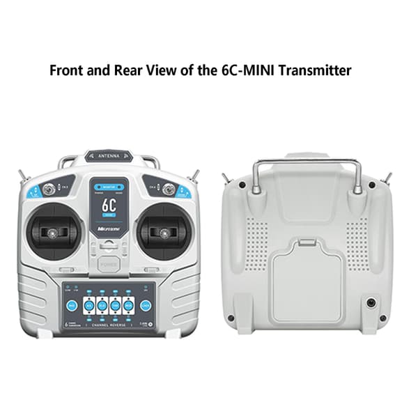 Microzone 6C-MINI 2.4GHz 6-kanals RC-sender med MC7RE-V2-mottaker Mode 1/left han