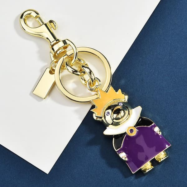 Väskberlock, söta handväskberlocker, väsktillbehörsberlocker, väskkedjor, handväskberlocker Bear-Purple