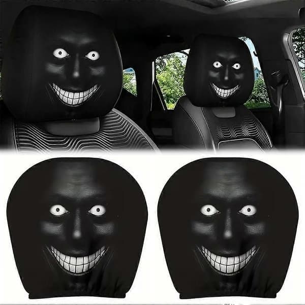 Ghost Face Nackstödsskydd, Universella Elastiska Modeller Nackstöd, Rolig Dekoration för Bilinteriör Fordon Lastbil SUV, 4, 2st 4 2pc