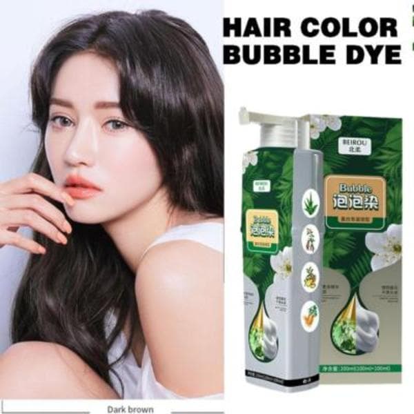2024 Nyt rent planteekstrakt til grå hårfarve Bubble Dye Bubble hårfarve Sælg sort 200ml black 200ml