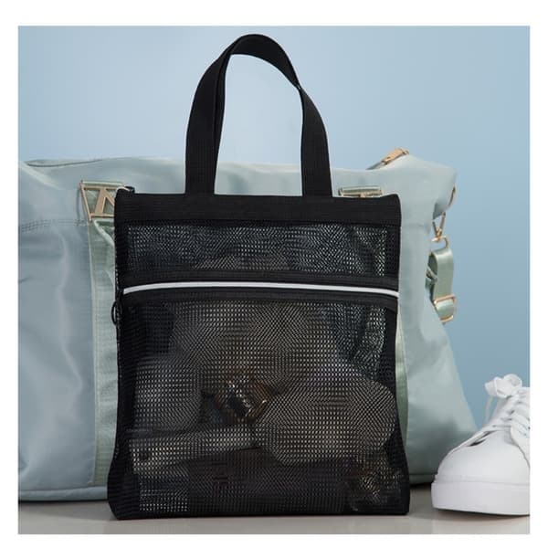 Toalettmappe i netting, svart Black