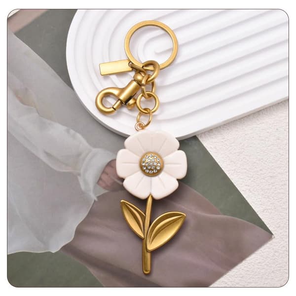 Väskberlock, söta handväskberlocker, väsktillbehörsberlocker, väskkedjor, handväskberlocker Y-Daisy-Gold