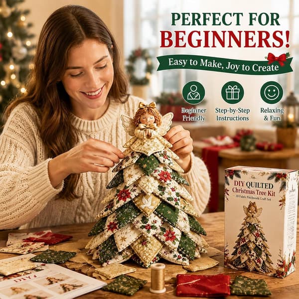 Atallit 2026 Nyt 3D DIY Quiltet Juletræssæt Patchwork Håndværkssæt Elf