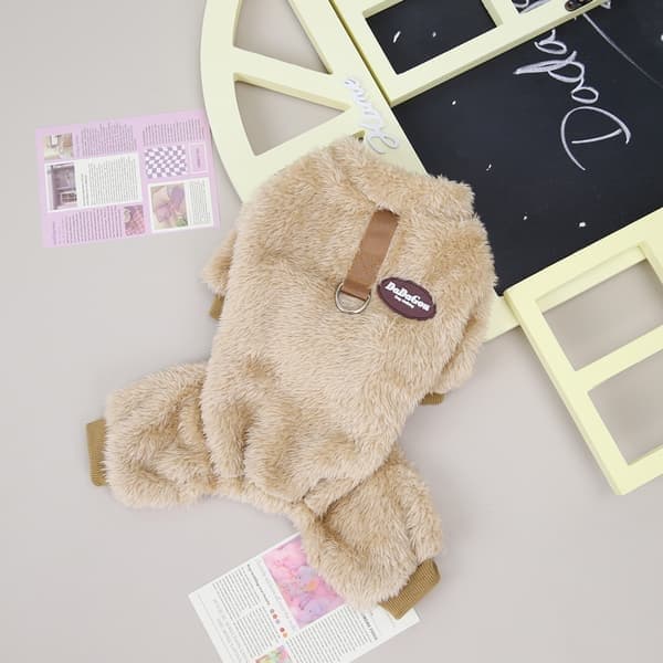 Hundpyjamas för små hundar Vinterhundtröja, brun, storlek M brown M