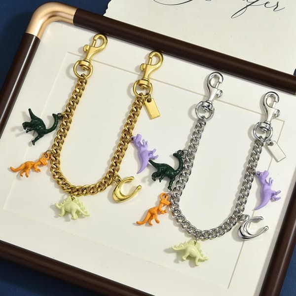 Väskberlocker för handväskor - Söt handväskkedjeberlock - Väskaccessoarer Berlocker för kvinnor C-dinosaur Chain - Gold