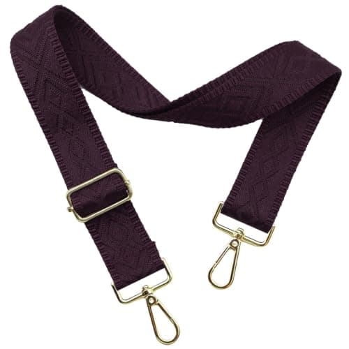 Axelremsväskor för handväskor Breda axelremsväskor Justerbar ersättningsbroderad handväskrem för handväskor Gold Hardware-dark purple