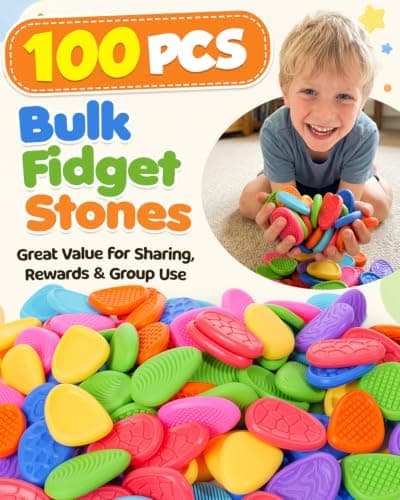 LESONG Fidget Toys Bulk til børn: 100-pak teksturerede bekymringssten