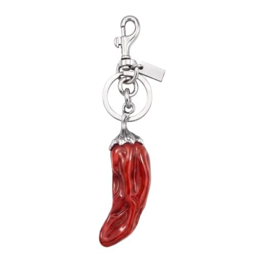 Väskberlock, söta handväskberlocker, väsktillbehörsberlocker, väskkedjor, handväskberlocker Red Chili Pepper - Silver