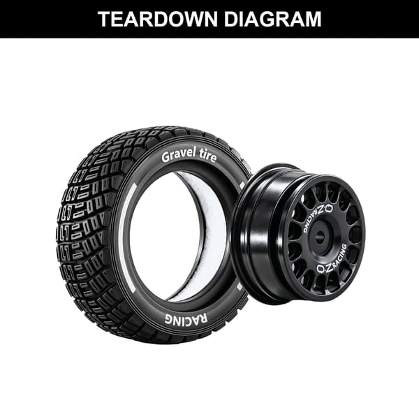 12 mm Hex RC Drift Hjul och Rallydäck för Mojave Grom Typhon Grom Gray