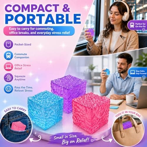 Stresskube Squishy Fidget, Blå Squishies Klemme Sensorisk Leketøy Sky Blue