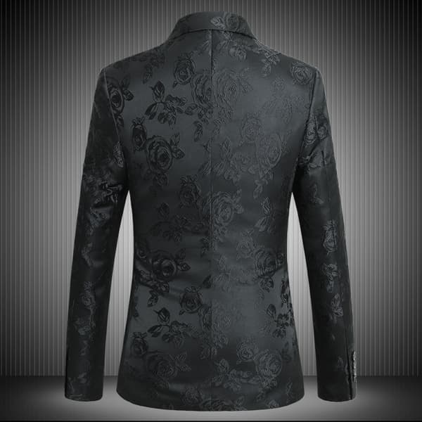 Smokingblazer for menn med rosebroderi, størrelse M M