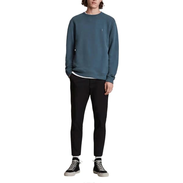 All Saints Reven Herre Sweatshirts Afslappet Pullover Vinter Jumper Teal Blue S