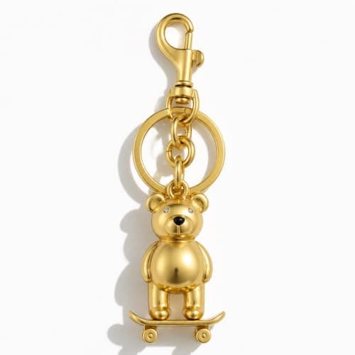 Väskberlocker för handväskor - Söt handväskkedjeberlock - Väskaccessoarer Berlocker för kvinnor Skateboar Bear-Gold