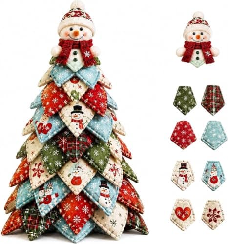 Atallit 2026 Nytt 3D DIY Quiltat Julgranskit Patchwork Hantverksset Snowman