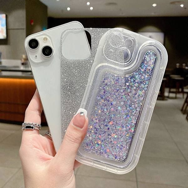 Glinsende paljetter Glitter Epoxy-deksel til iPhone 12 Pro Max