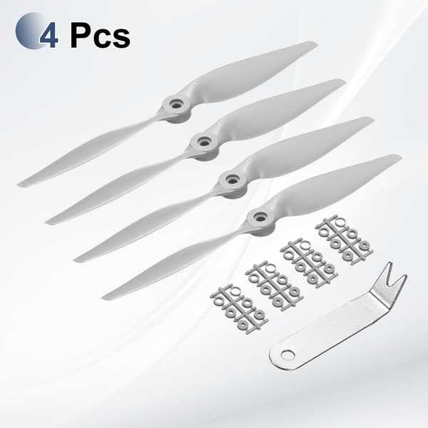 MECCANIXITY 10x5 tommer RC-propeller, 2-bladede propeludskiftninger Grå højhastighedspropel med adapterringe og propel-nøgle til RC-fly 2 10" x 5"