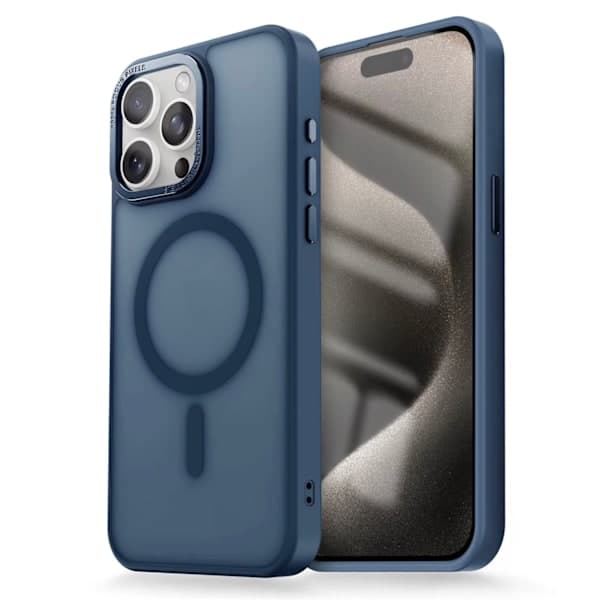 iPhone 12 Pro Max Skal, MagSafe Frostat Skyddsfodral, Mörkblå blue