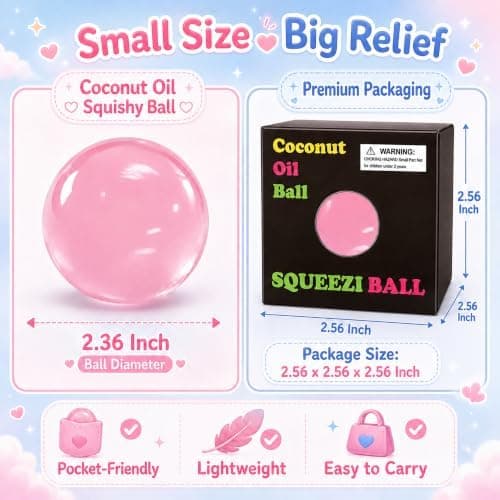 Kokosolie Squishy Stressbold, Ikke-reboundende Sensorisk Fidget Legetøj-Pink Pink