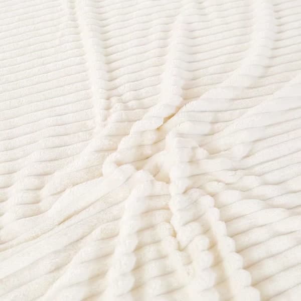 Blødt tæppe, 100 x 150 cm, hvidt fleecetæppe til sofa, blødt og varmt, børnetæppe, mikrofiber, fluffy sofatæppe, sofabetræk