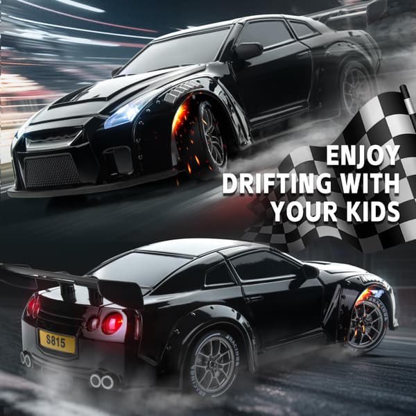 Nowzeth RC Driftbil, Sort 1/24 Fjernstyret Driftbil til Voksne og Børn Black 15 / 1:24 Scale