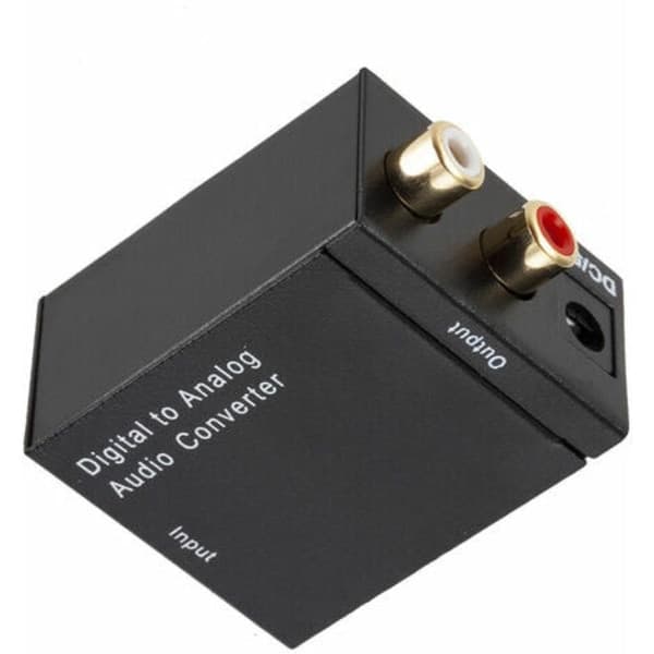 Digital til Analog Audio Konverter Optisk til RCA Audio Switch Boks Toslink Koaksial AV Switch Velger Boks, Svart