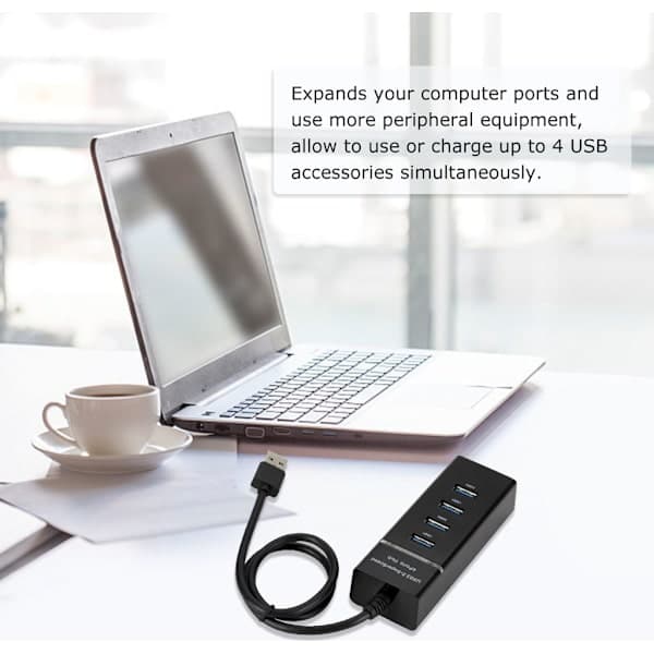 Højhastigheds 4-ports USB 3.0 Multi HUB Splitter Forlænger
