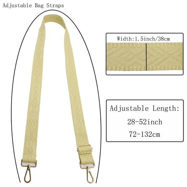 Crossbody-stropper til punge Brede skuldertaskestropper Justerbar erstatningsbroderet pungstrop til håndtasker Gold Hardware-grey