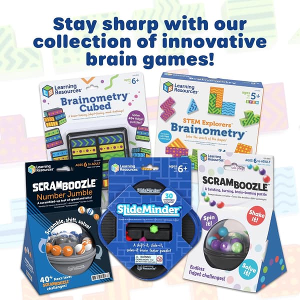 Learning Resources STEM Explorers Brainometry - 3D-pussel hjärngympa, logikbyggande leksak, mönsterblock och matematikmanipulativ för barn Single