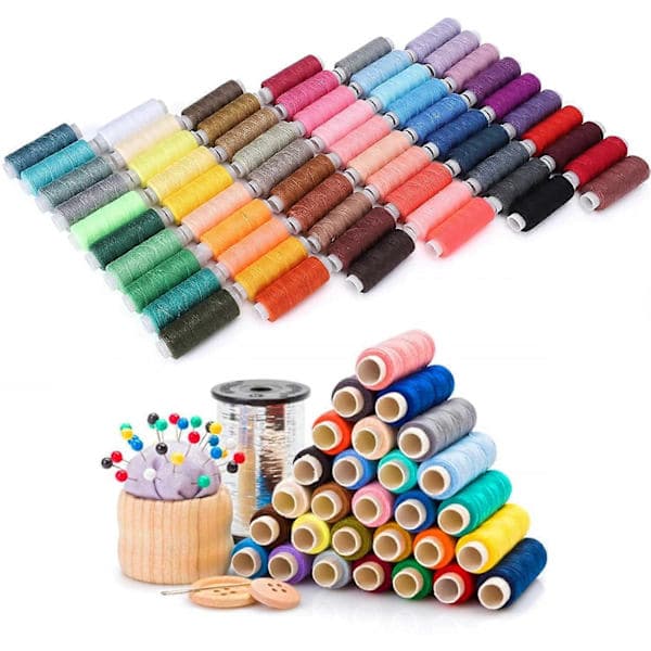 60 stk DIY sytrådsett, tråder polyester sytråder for symaskin