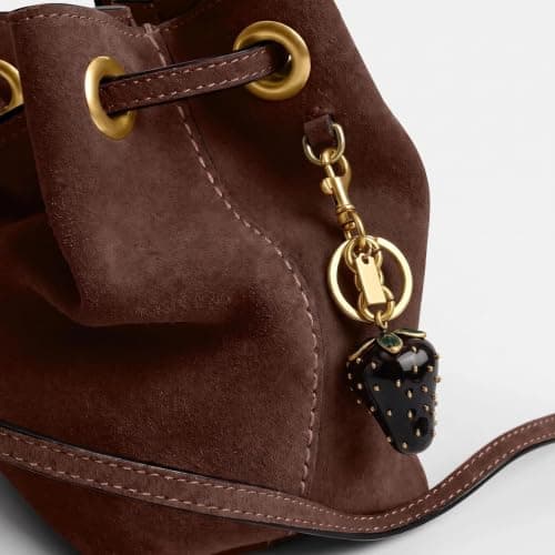 Väskberlocker för handväskor - Söt handväskkedjeberlock - Väskaccessoarer Berlocker för kvinnor Black Strawberry - Gold