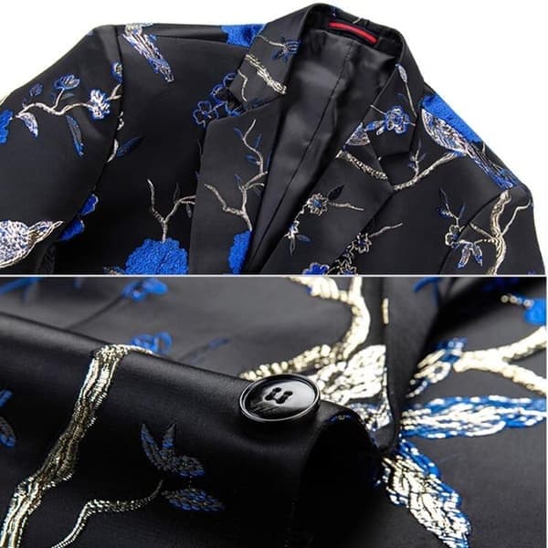 Herre blomstret blazer luksus fest middag smoking blazer, størrelse 2XL 2XL