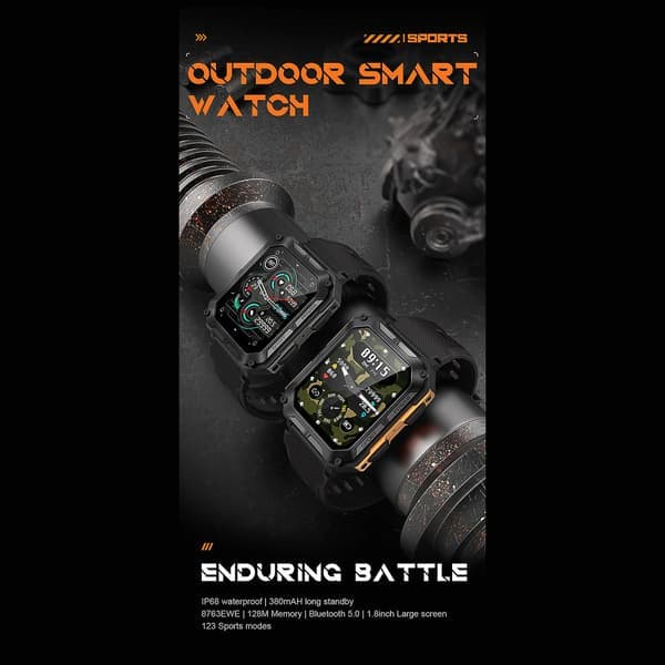 2024 Ny C20pro Smartwatch Pulsmätare Bluetooth Samtal Information Push Smart Armband Sportklocka App Dafit DB Orange
