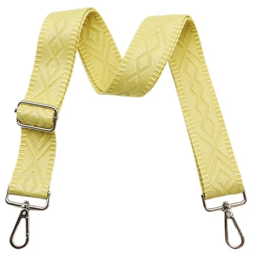 Axelremsband för handväskor Breda axelremsväskor Justerbar ersättningsbroderad handväskrem för handväskor Silver Hardware-yellow