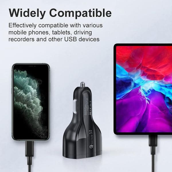 Billader Hurtiglading PD med USB-C og 2x USB-uttak Hvit 2-pakning 48 2-pakning 48 2-Pack