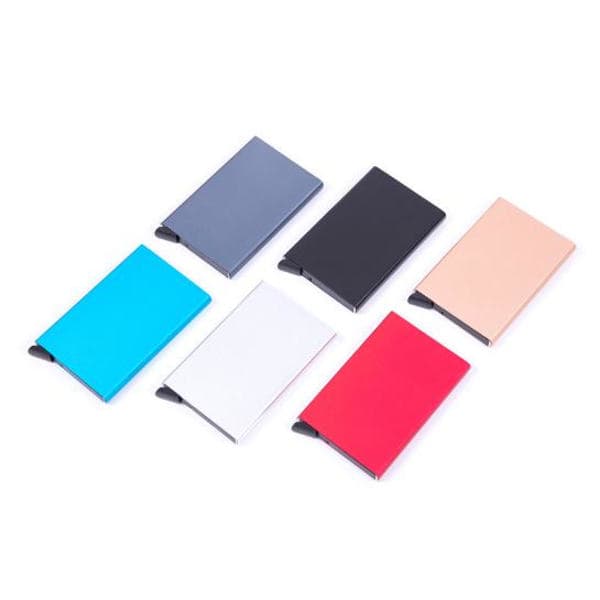 Pop-Up Kortholder - Aluminium Etui - (RFID-Sikker) Sort black
