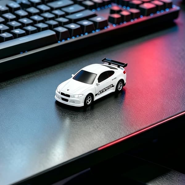 1/64 Mini Fjernkontroll Drift 4WD Bil, Lommeformat Design, LED-lys, Stuntkjøring, Jevn Drifting, Innendørs Moro Blue