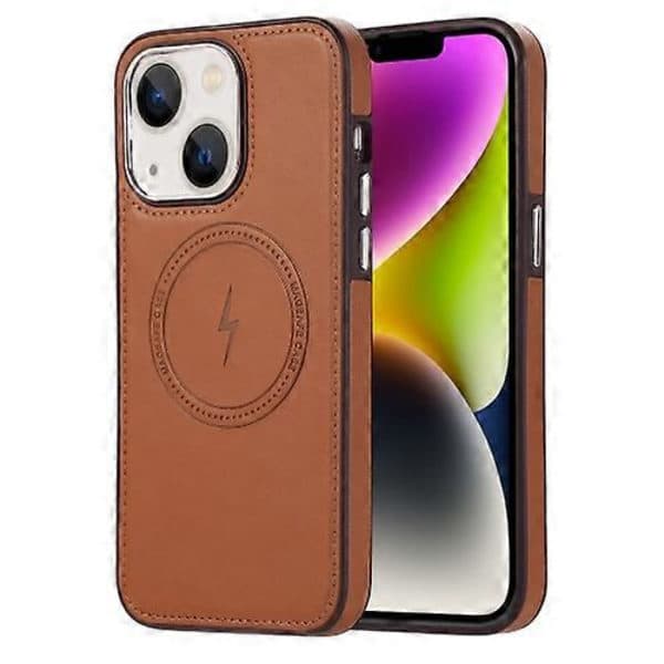 Side Leather Magsafe Telefondeksel for iPhone 15 Pro Max
