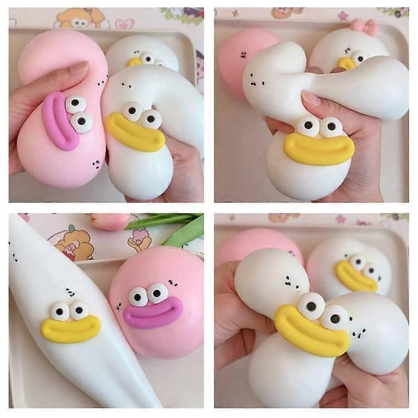 Söt Dumpling Klämleksak - 9cm Långsam Återhämtning Stressboll Vit White