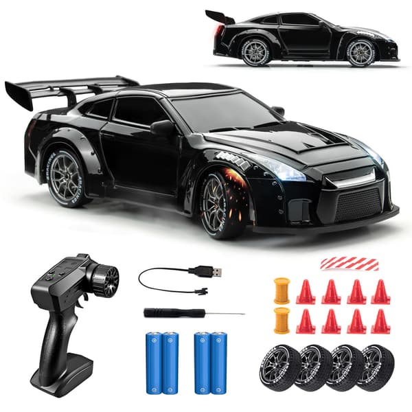 Nowzeth RC Driftbil, Sort 1/24 Fjernstyret Driftbil til Voksne og Børn Black 15 / 1:24 Scale