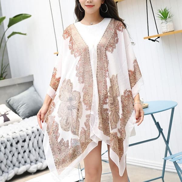 Sjal Skjerf Strand Cover Up BLÅ Blå Blue