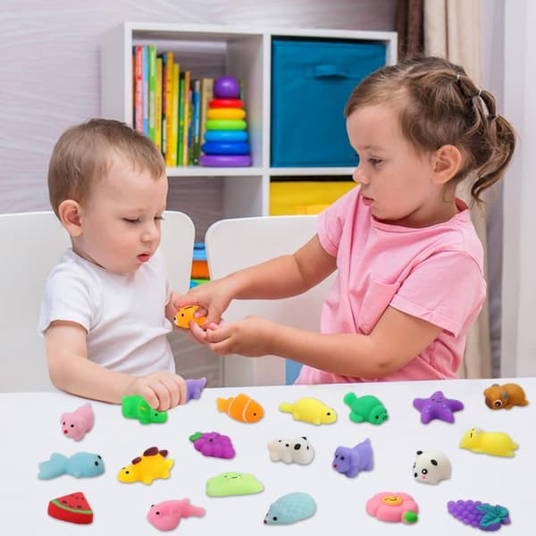 120-pack Mochi Squishy Leksaker för Barn, Kawaii Mini Djur Squishies, Partyfavoriter, Klassrumspriser, Sensoriska Stresslindrande Leksaker Mixed 120